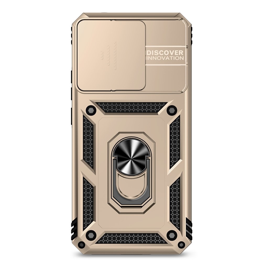 Ring odolný hybridný kryt s úchytom na prst na Xiaomi 15T - zlatý