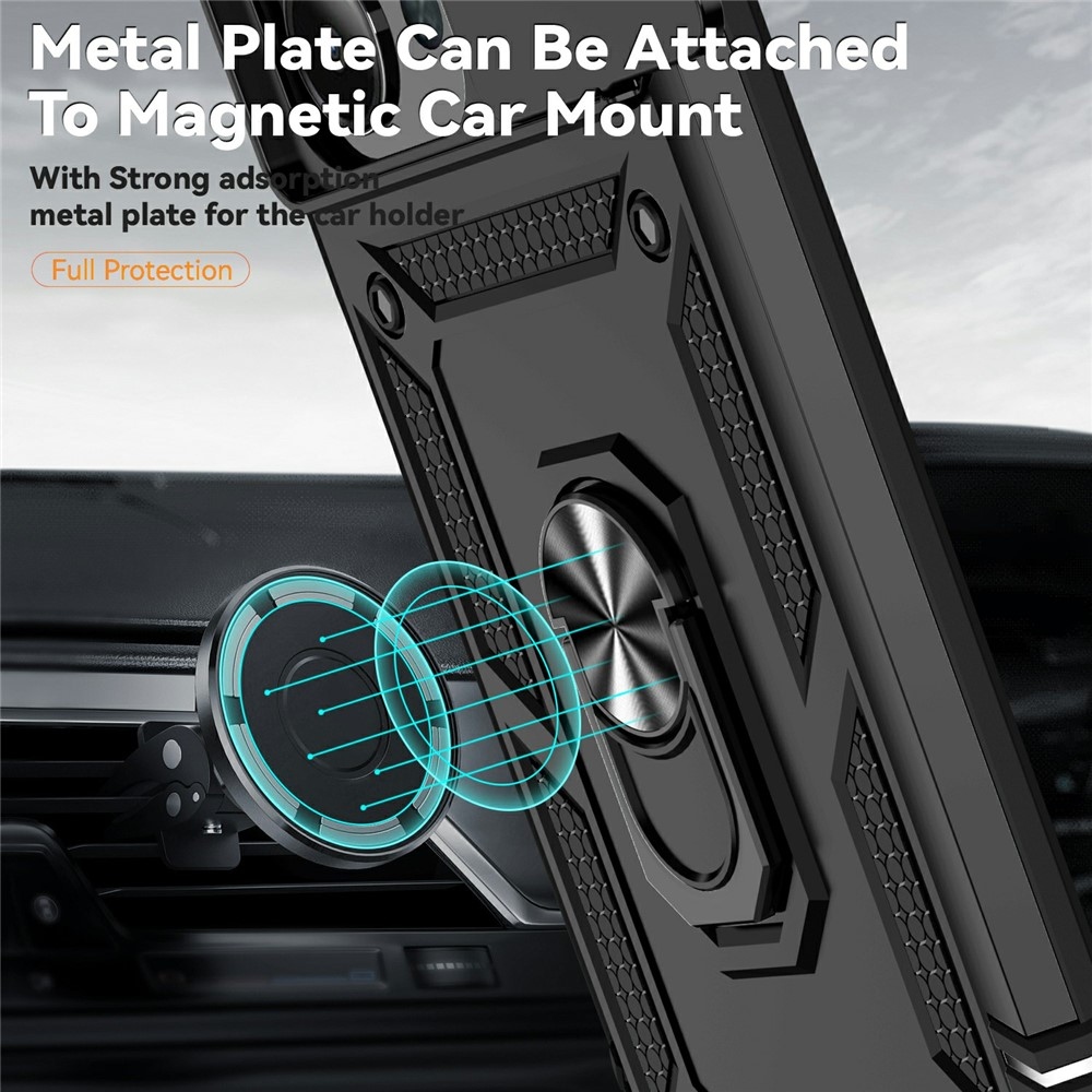 Ring odolný hybridný kryt s úchytom na prst na Xiaomi Redmi 15C 4G/5G (173mm) - čierny