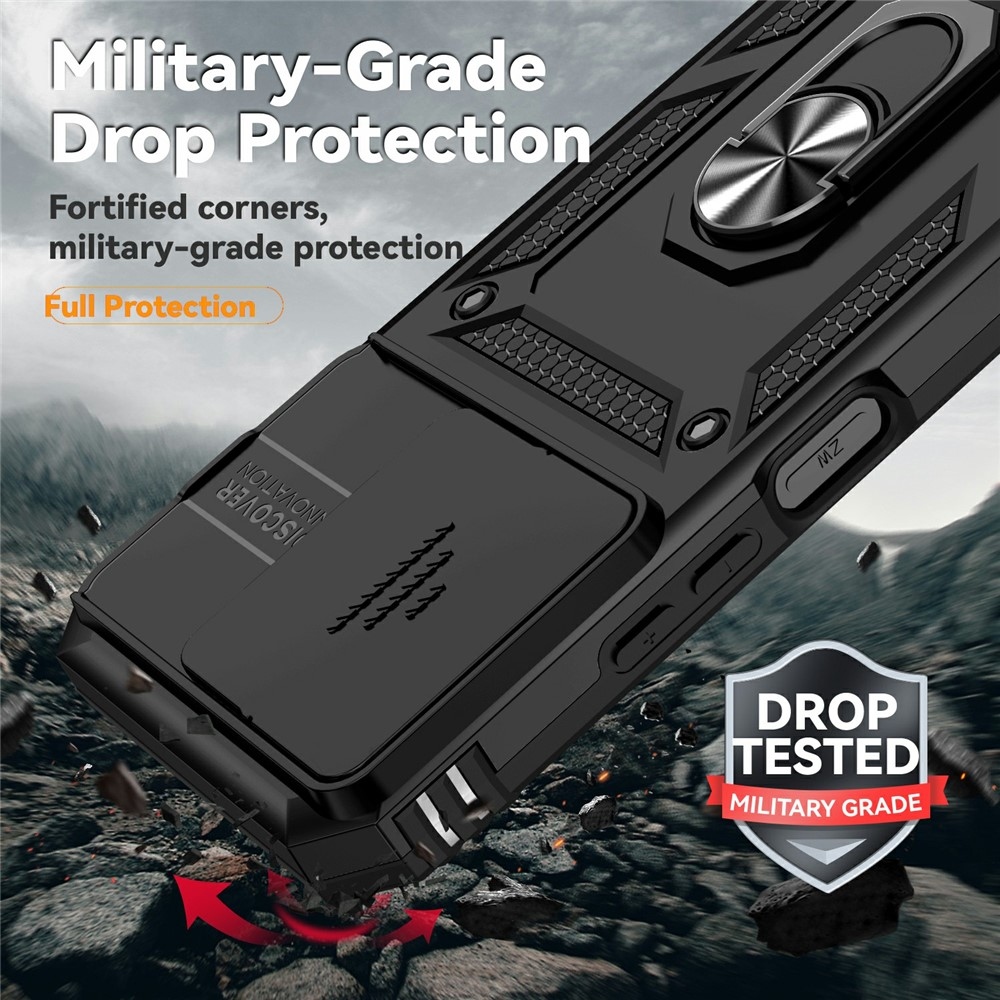 Ring odolný hybridný kryt s úchytom na prst na Xiaomi Redmi 15C 4G/5G (173mm) - čierny