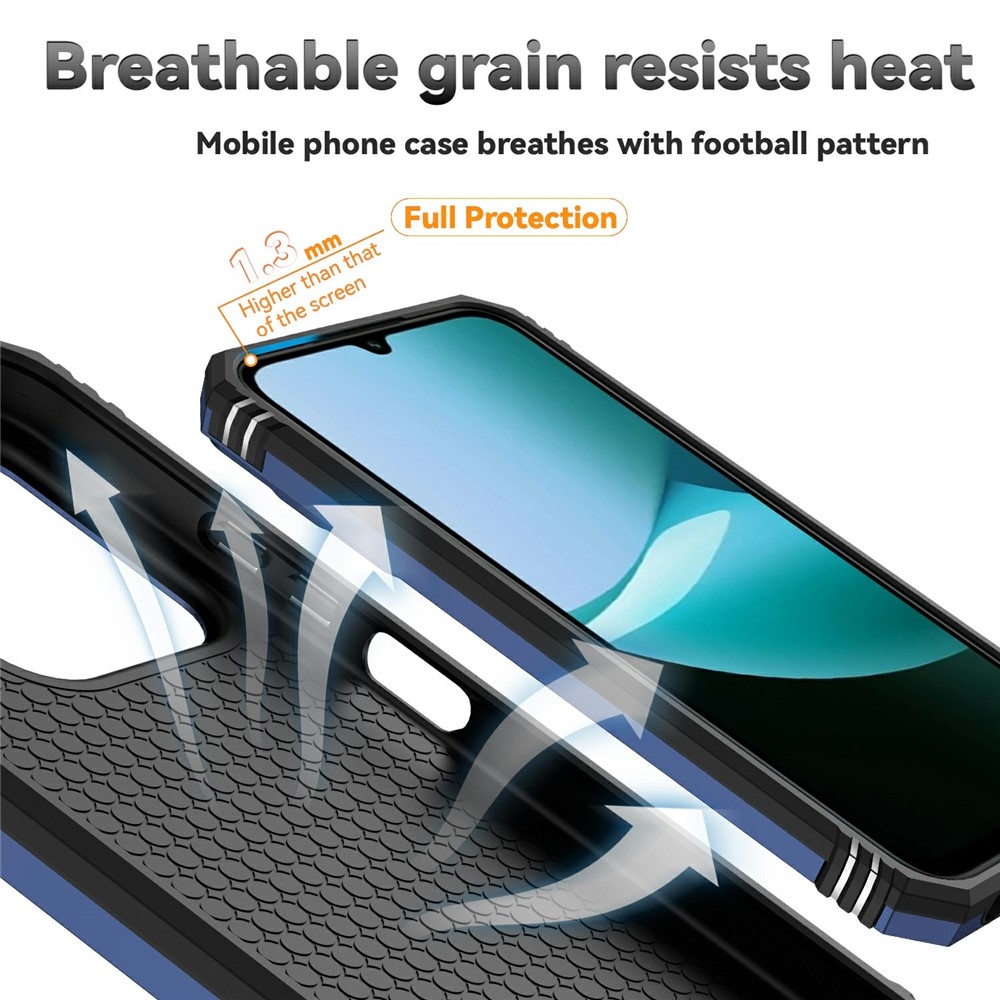 Ring odolný hybridný kryt s úchytom na prst na Xiaomi Redmi 15C 4G/5G (173mm) - modrý