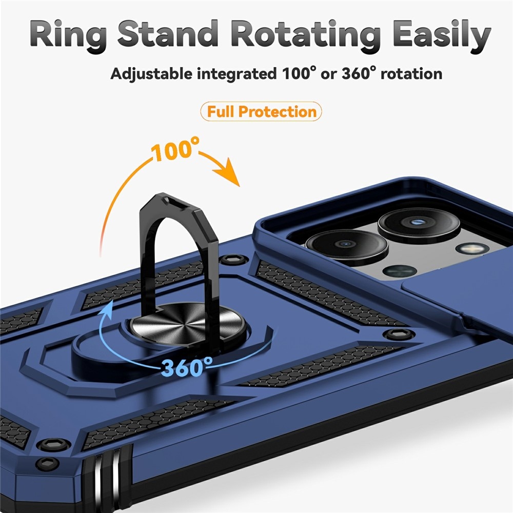 Ring odolný hybridný kryt s úchytom na prst na Xiaomi Redmi 15C 4G/5G (173mm) - modrý