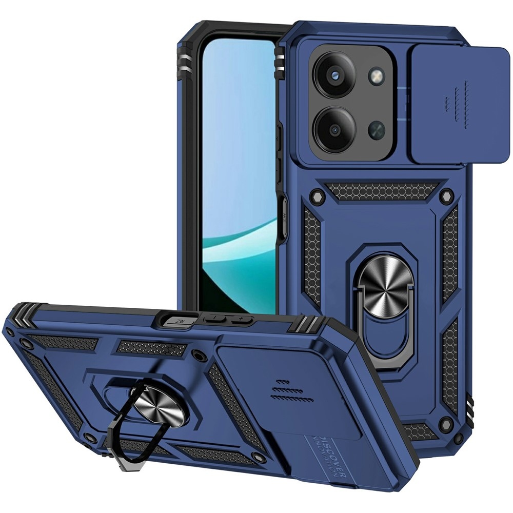 Ring odolný hybridný kryt s úchytom na prst na Xiaomi Redmi 15C 4G/5G (173mm) - modrý