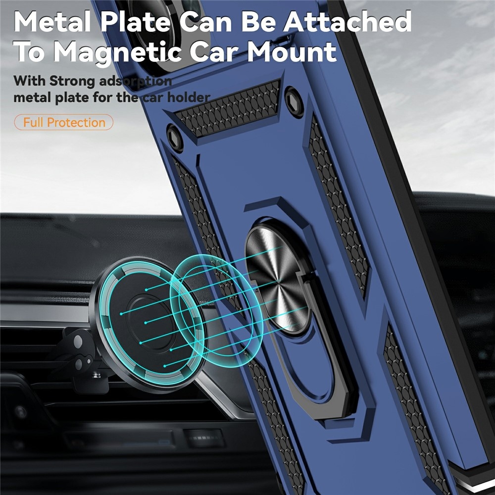 Ring odolný hybridný kryt s úchytom na prst na Xiaomi Redmi 15C 4G/5G (173mm) - modrý