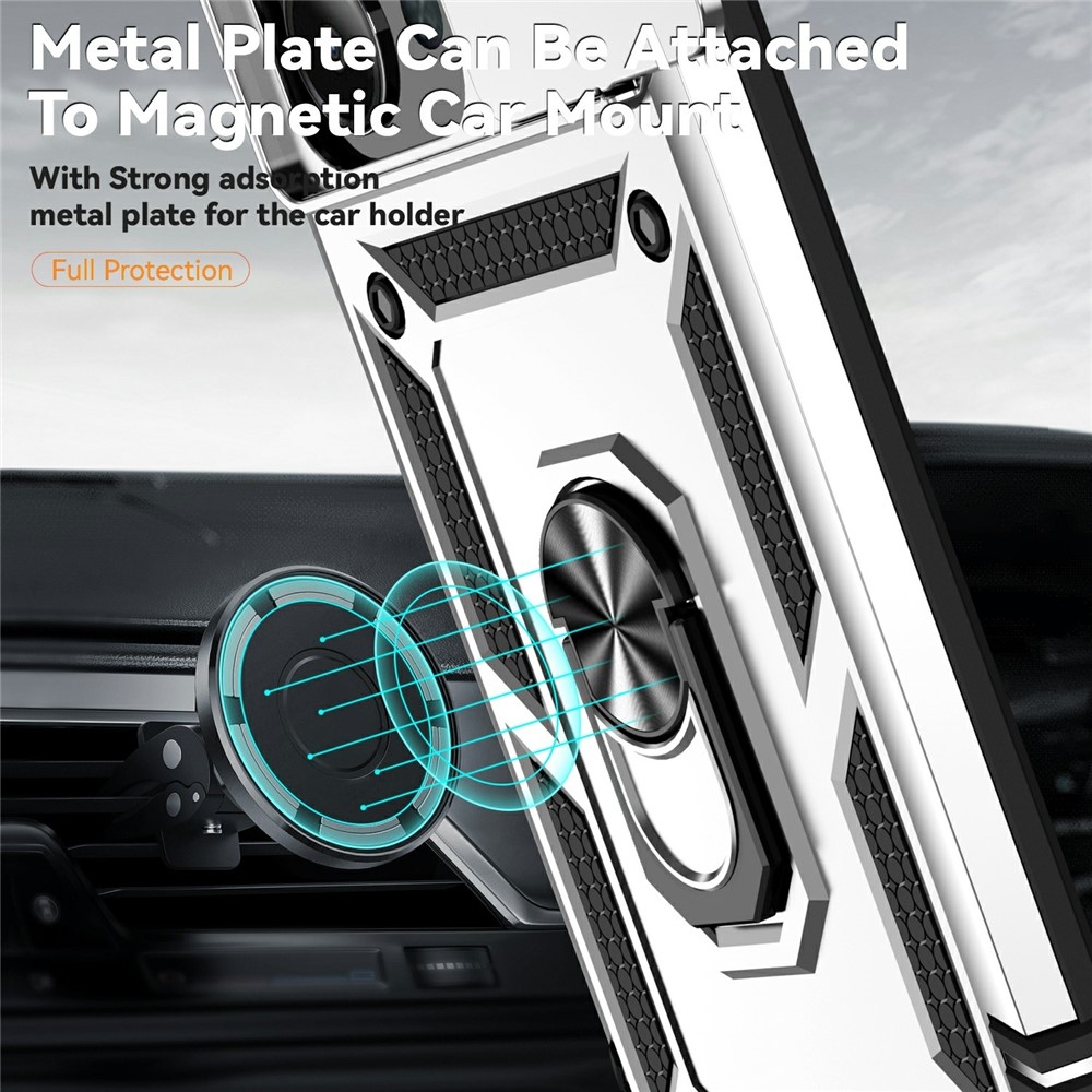 Ring odolný hybridný kryt s úchytom na prst na Xiaomi Redmi 15C 4G/5G (173mm) - strieborný