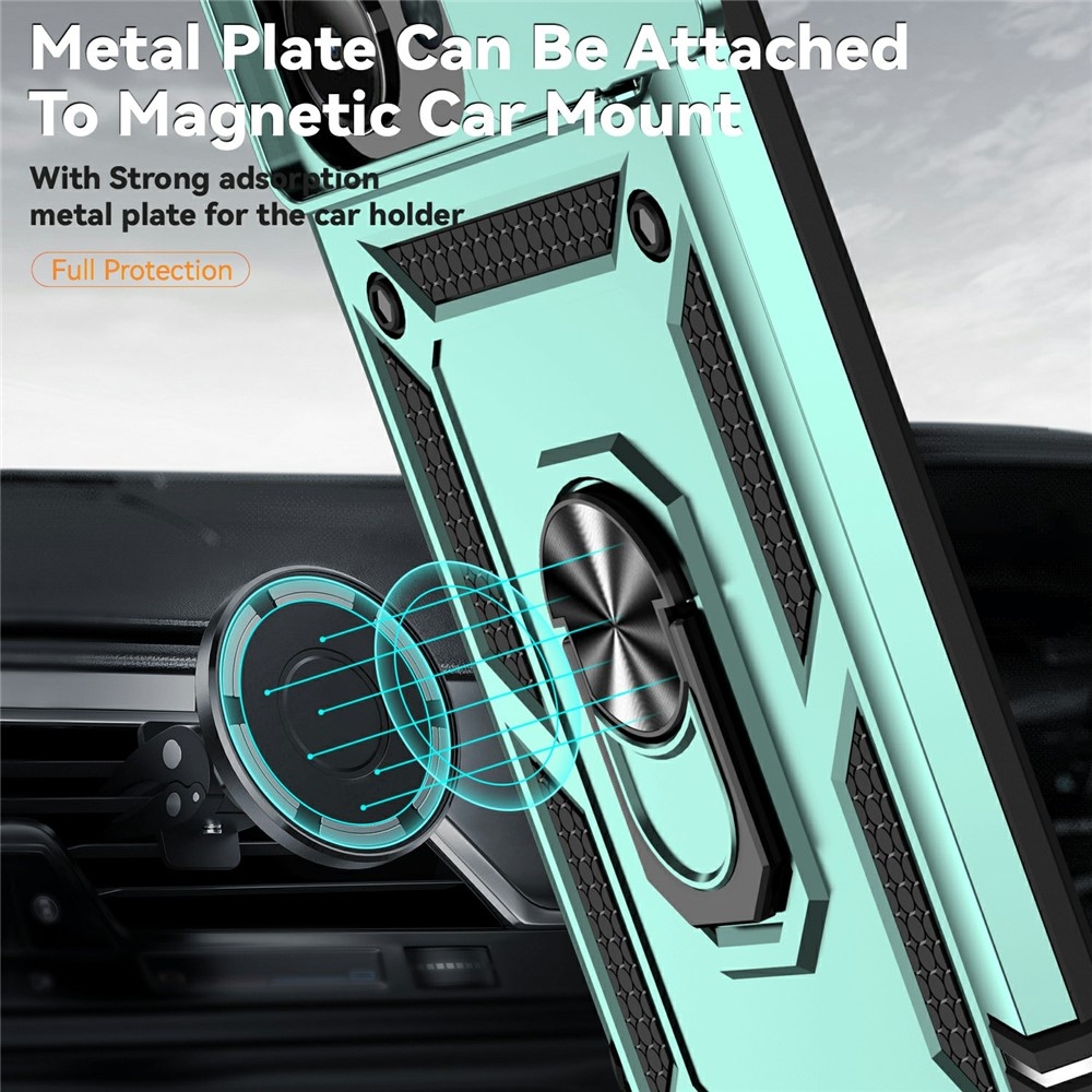 Ring odolný hybridný kryt s úchytom na prst na Xiaomi Redmi 15C 4G/5G (173mm) - zelený