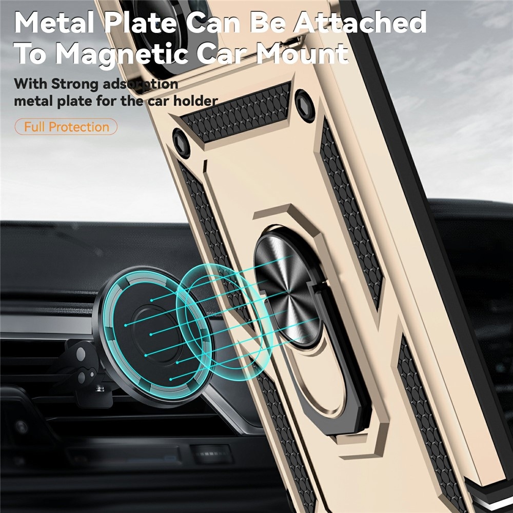 Ring odolný hybridný kryt s úchytom na prst na Xiaomi Redmi 15C 4G/5G (173mm) - zlatý