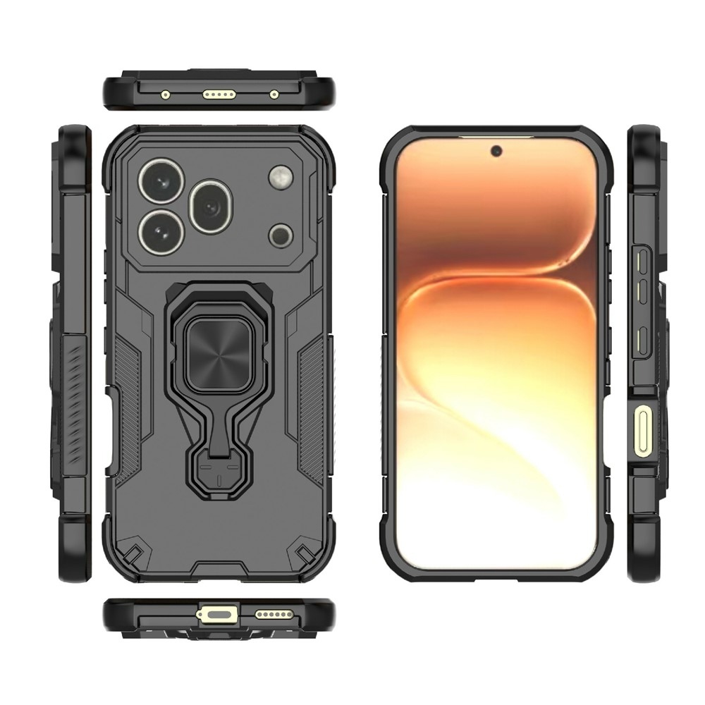 Ring odolný kryt na mobil Honor 600 Pro 5G - čierny
