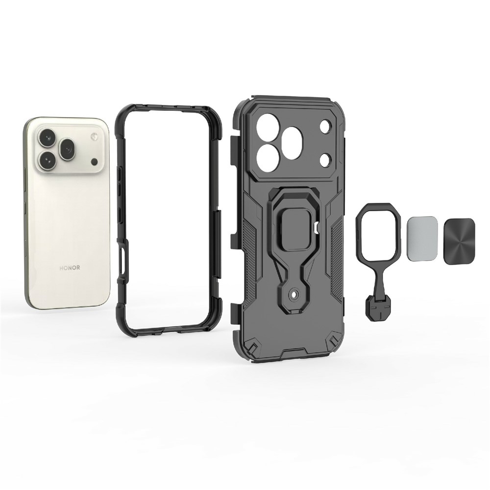 Ring odolný kryt na mobil Honor 600 Pro 5G - čierny
