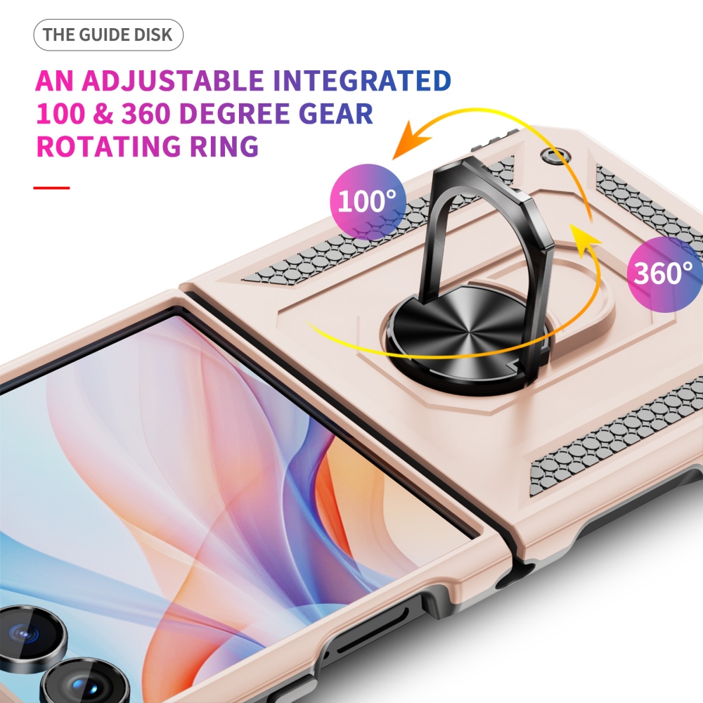 Ring odolný kryt na Samsung Galaxy Z Flip8 5G - béžový