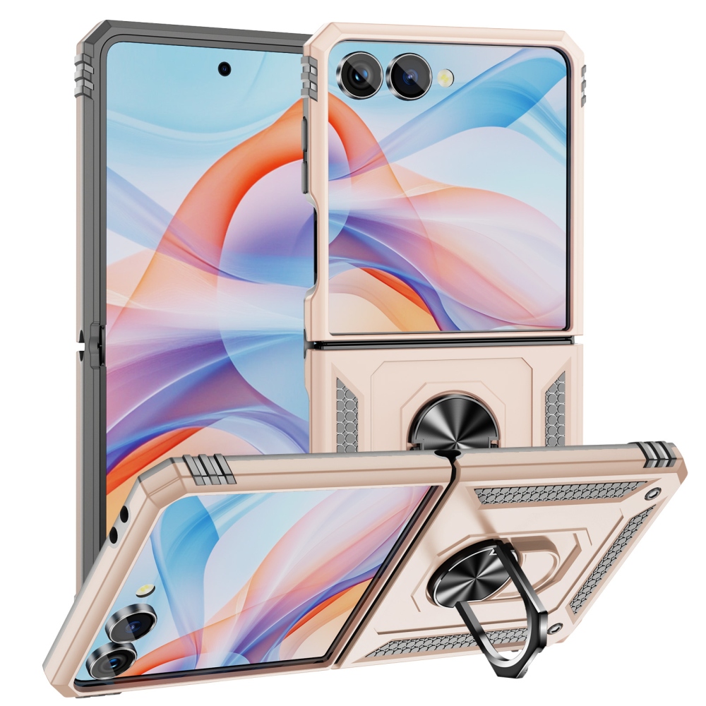 Ring odolný kryt na Samsung Galaxy Z Flip8 5G - béžový