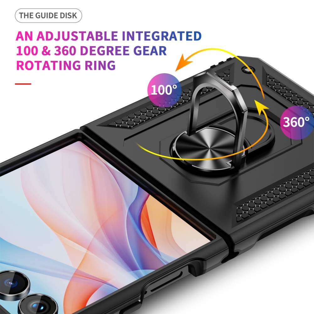 Ring odolný kryt na Samsung Galaxy Z Flip8 5G - čierny