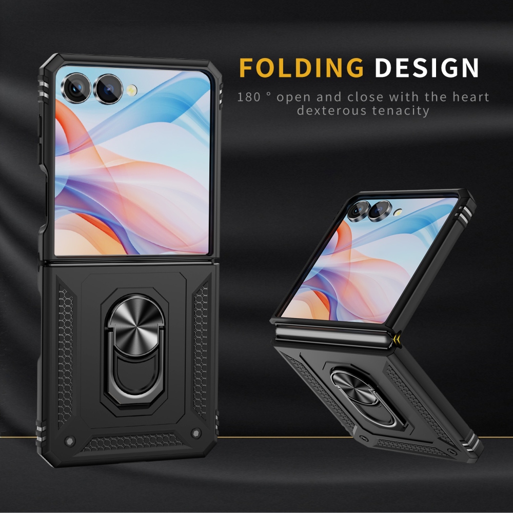 Ring odolný kryt na Samsung Galaxy Z Flip8 5G - čierny