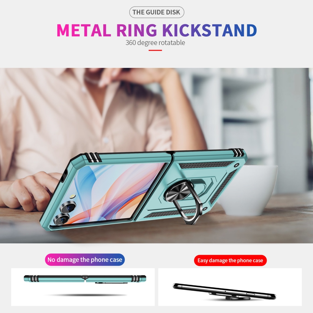 Ring odolný kryt na Samsung Galaxy Z Flip8 5G - modrozelený