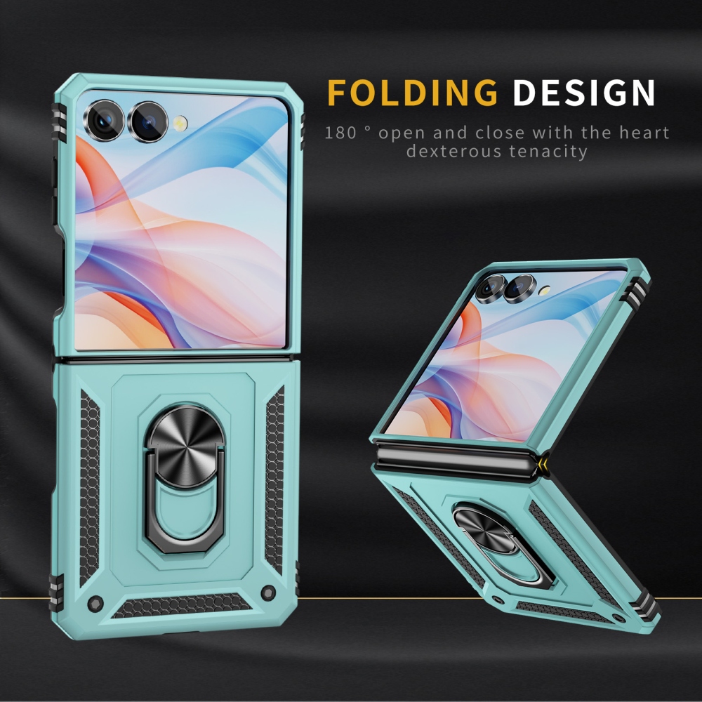 Ring odolný kryt na Samsung Galaxy Z Flip8 5G - modrozelený