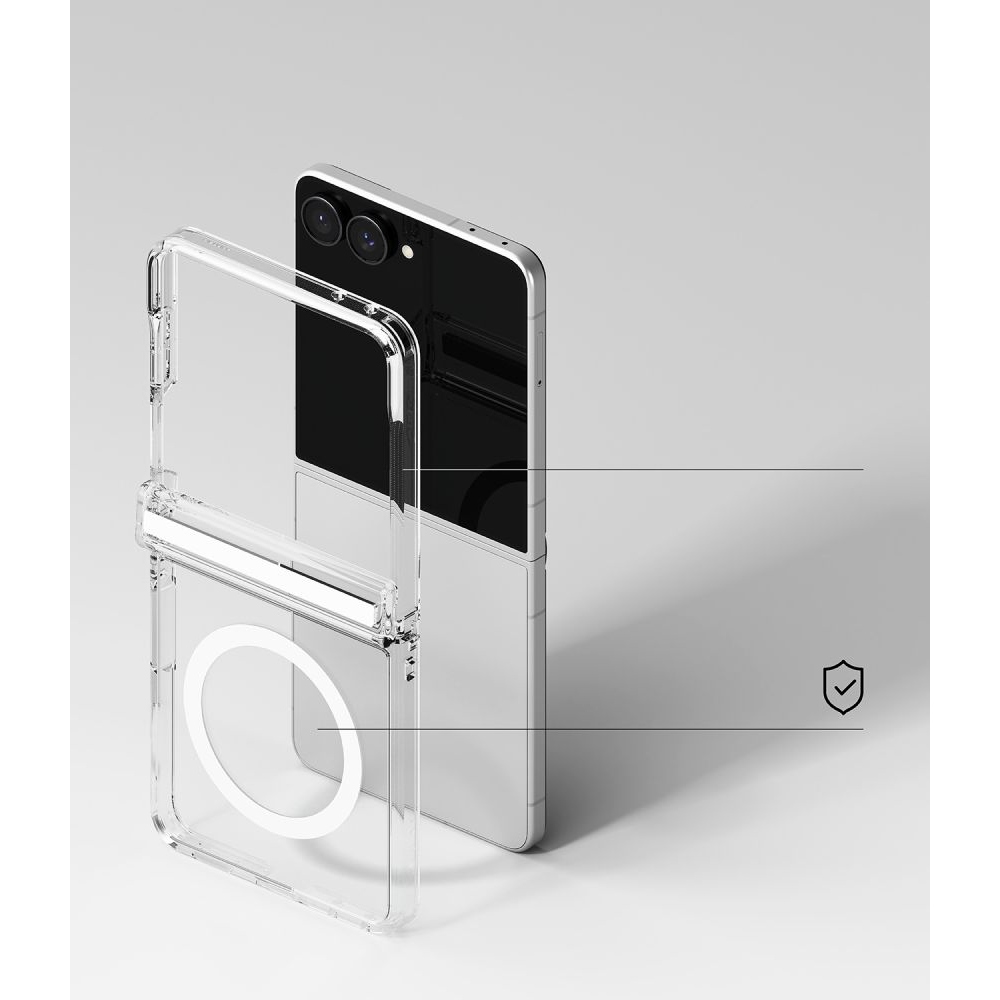 Ringke Fusion Flap obal s MagSafe na Samsung Galaxy Z Flip 8 - priehľadný