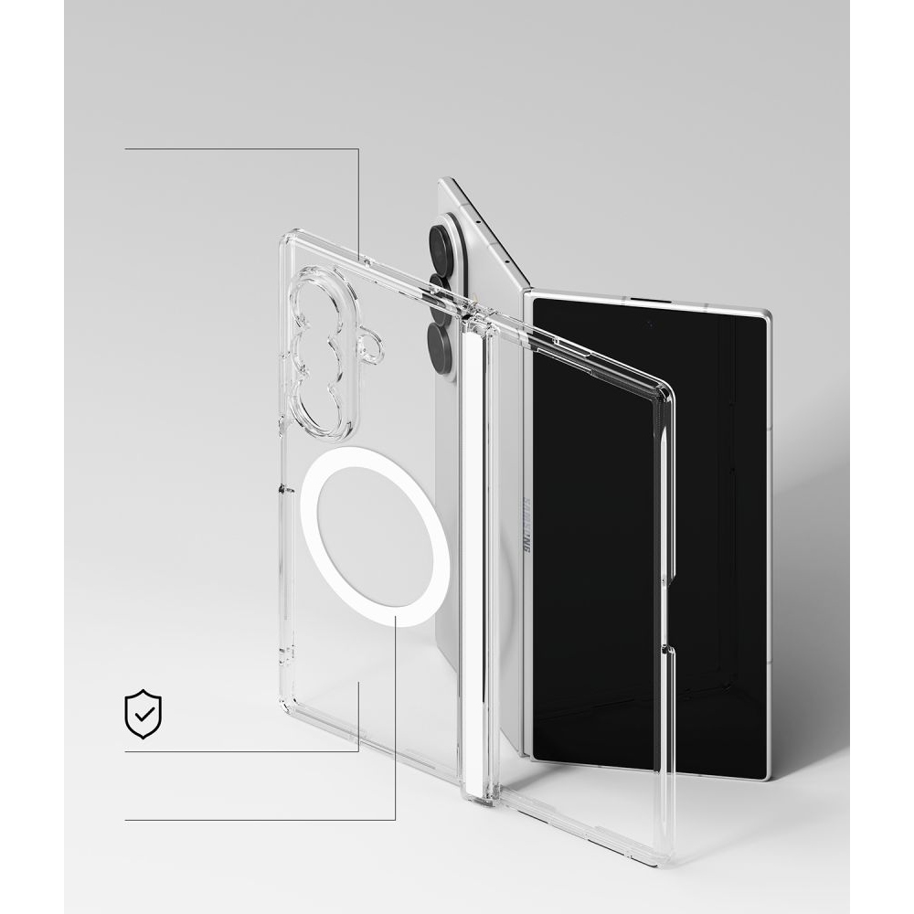 Ringke Fusion Flap obal s MagSafe na Samsung Galaxy Z Fold 8 Ultra - priehľadný