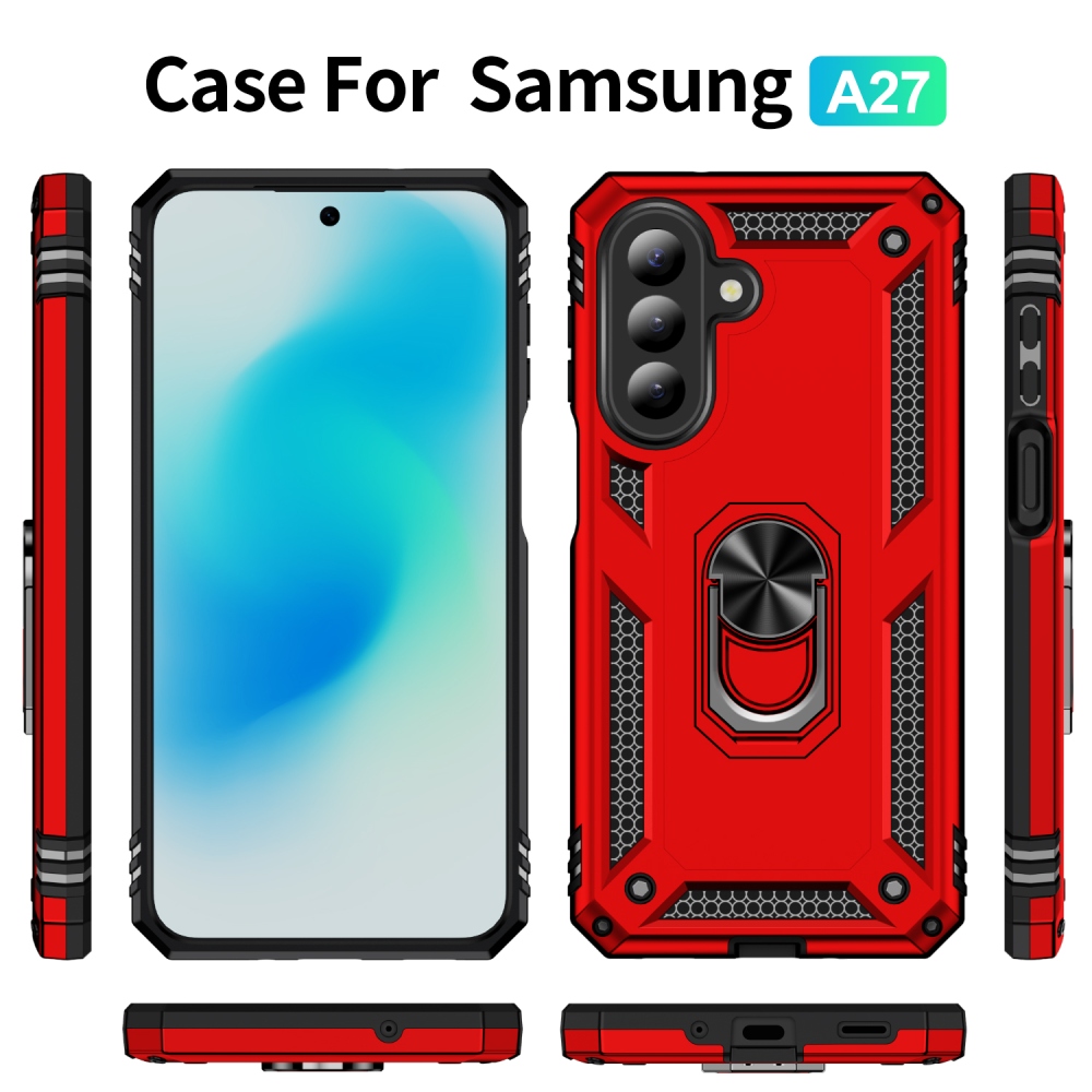 Rings odolný kryt na Samsung Galaxy A27 - červený