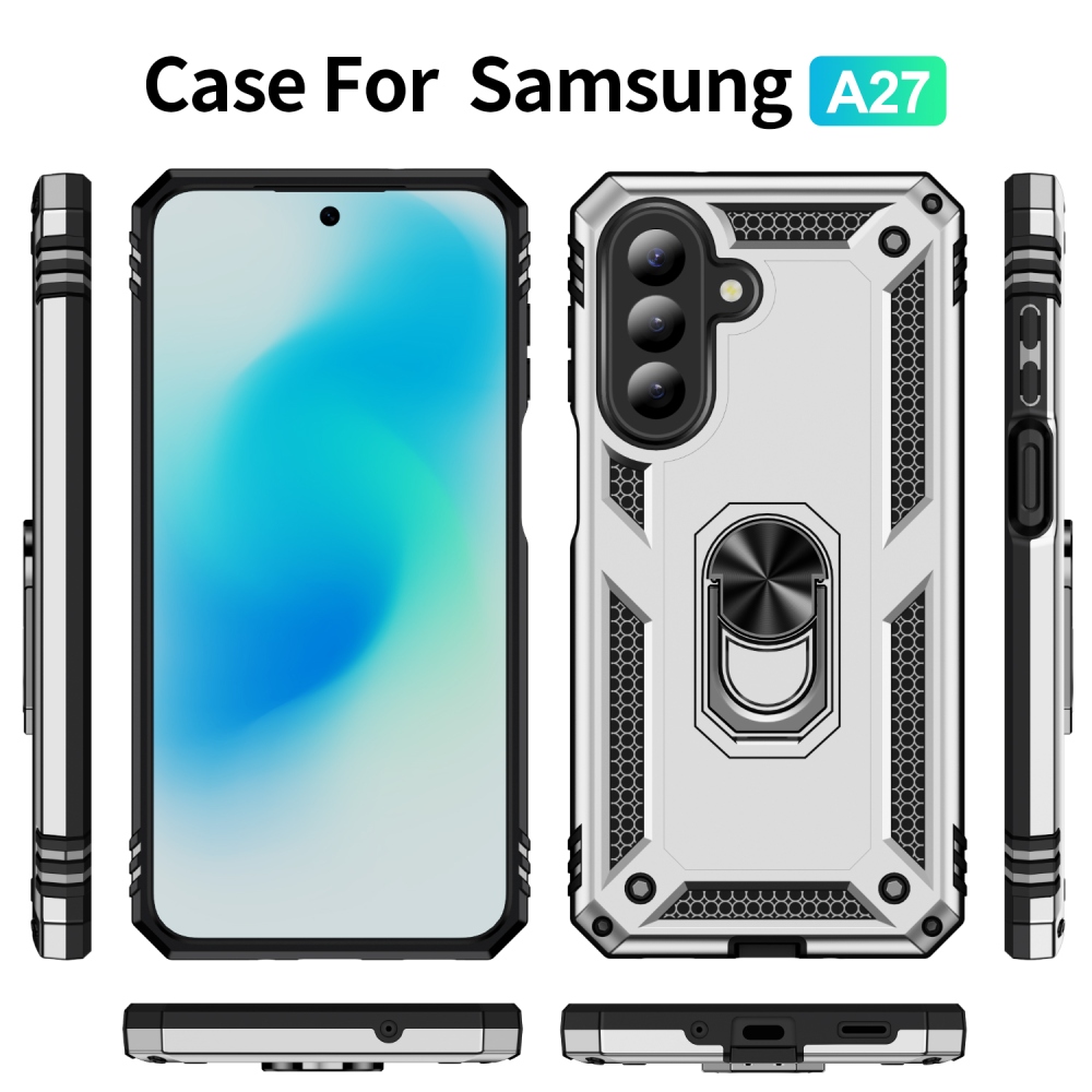 Rings odolný kryt na Samsung Galaxy A27 - strieborný