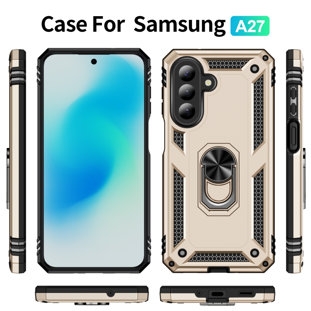 Rings odolný kryt na Samsung Galaxy A27 - zlatý