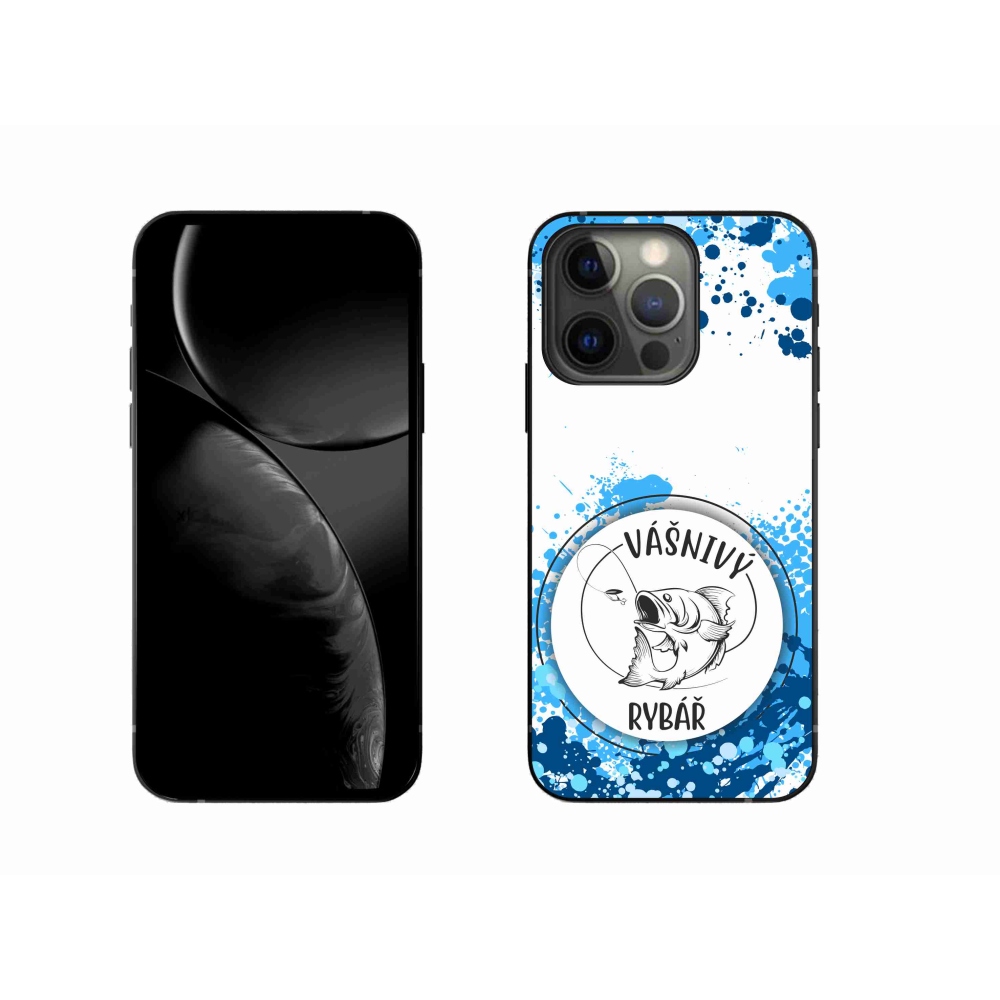 Gélový kryt mmCase na iPhone 13 Pro 6.1 - vášnivý rybár biele pozadie