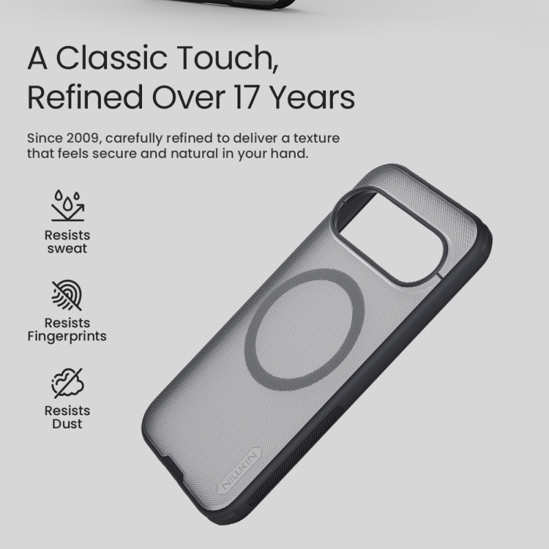 Nillkin Super Frosted PRO Magnetic zadný kryt pre Google Pixel 11 Pro, priehľadný čierny