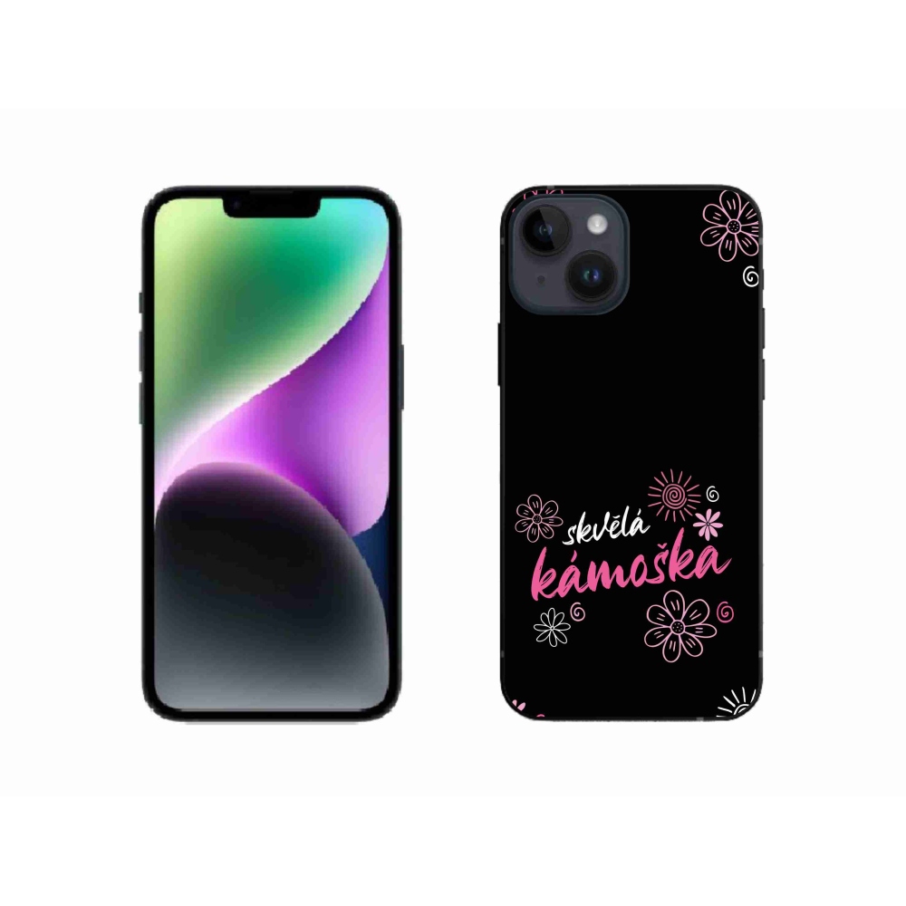 Gélový kryt mmCase na iPhone 14 - skvelá kamoška čierne pozadie