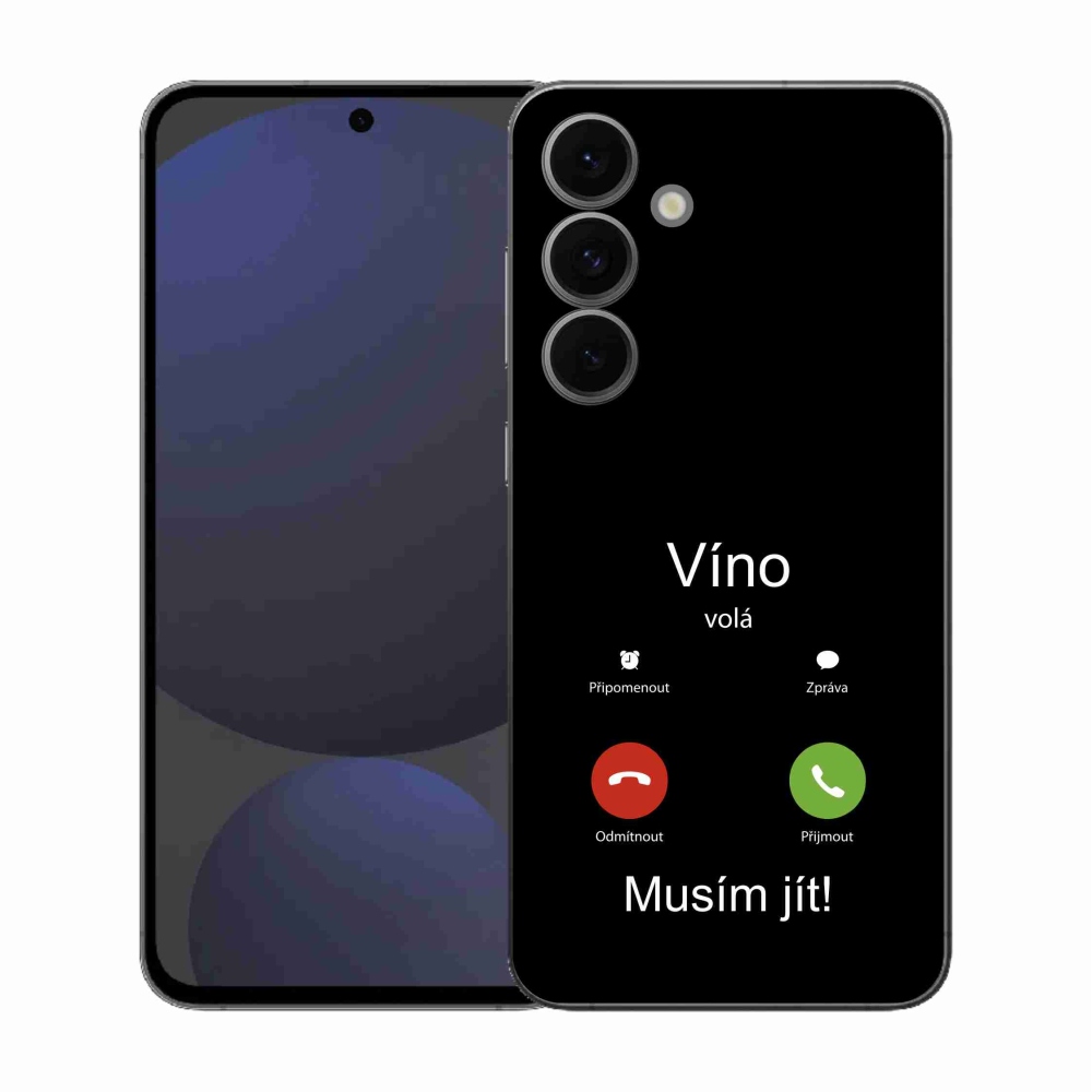 Gélový kryt mmCase na Samsung Galaxy S25 FE - víno volá čierne pozadie