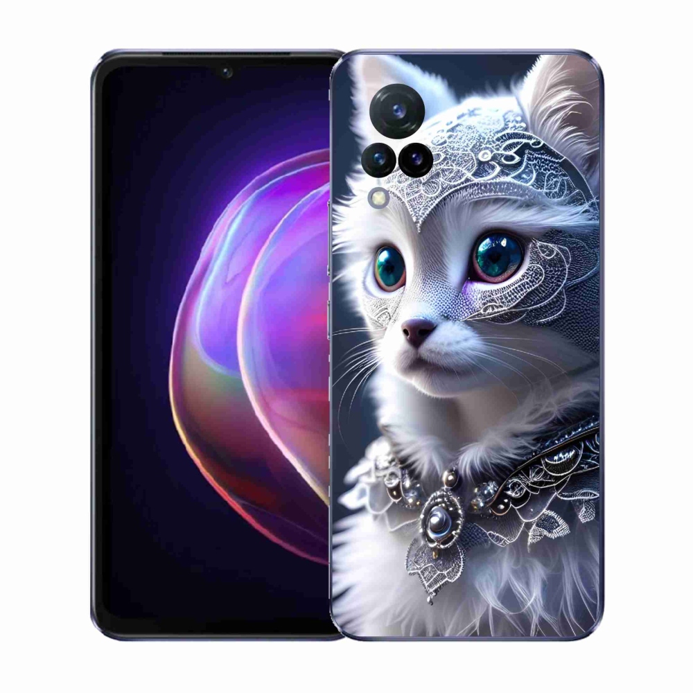 Gélový kryt mmCase na Vivo V21 4G/5G - biela mačka
