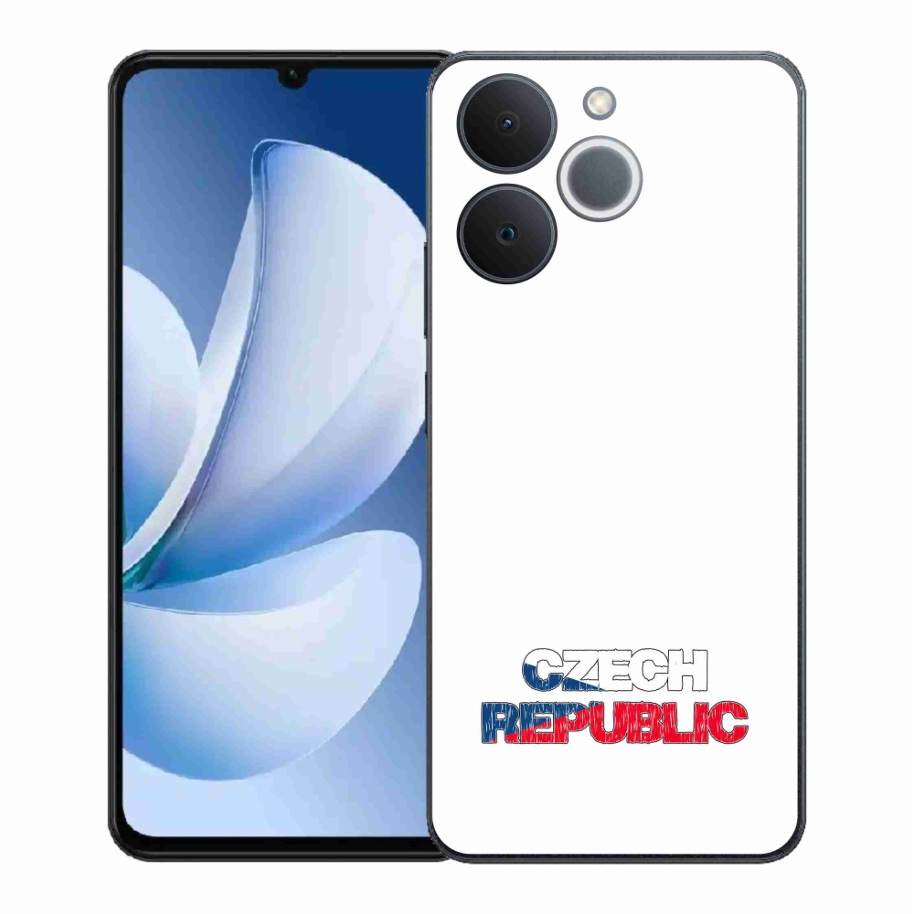 Gélový kryt mmCase na Realme Note 70T - Czech Republic biele pozadie