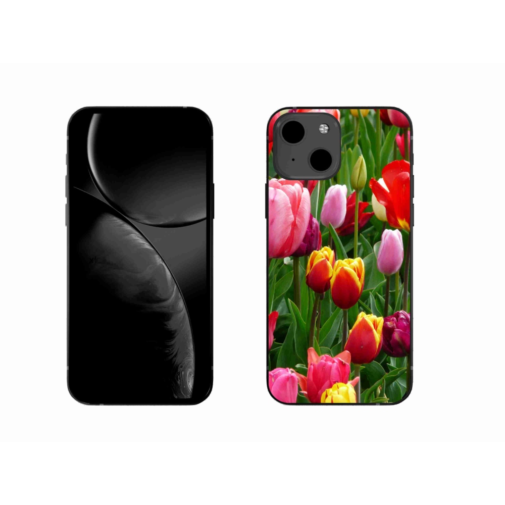 Gélový kryt mmCase na iPhone 13 - tulipány
