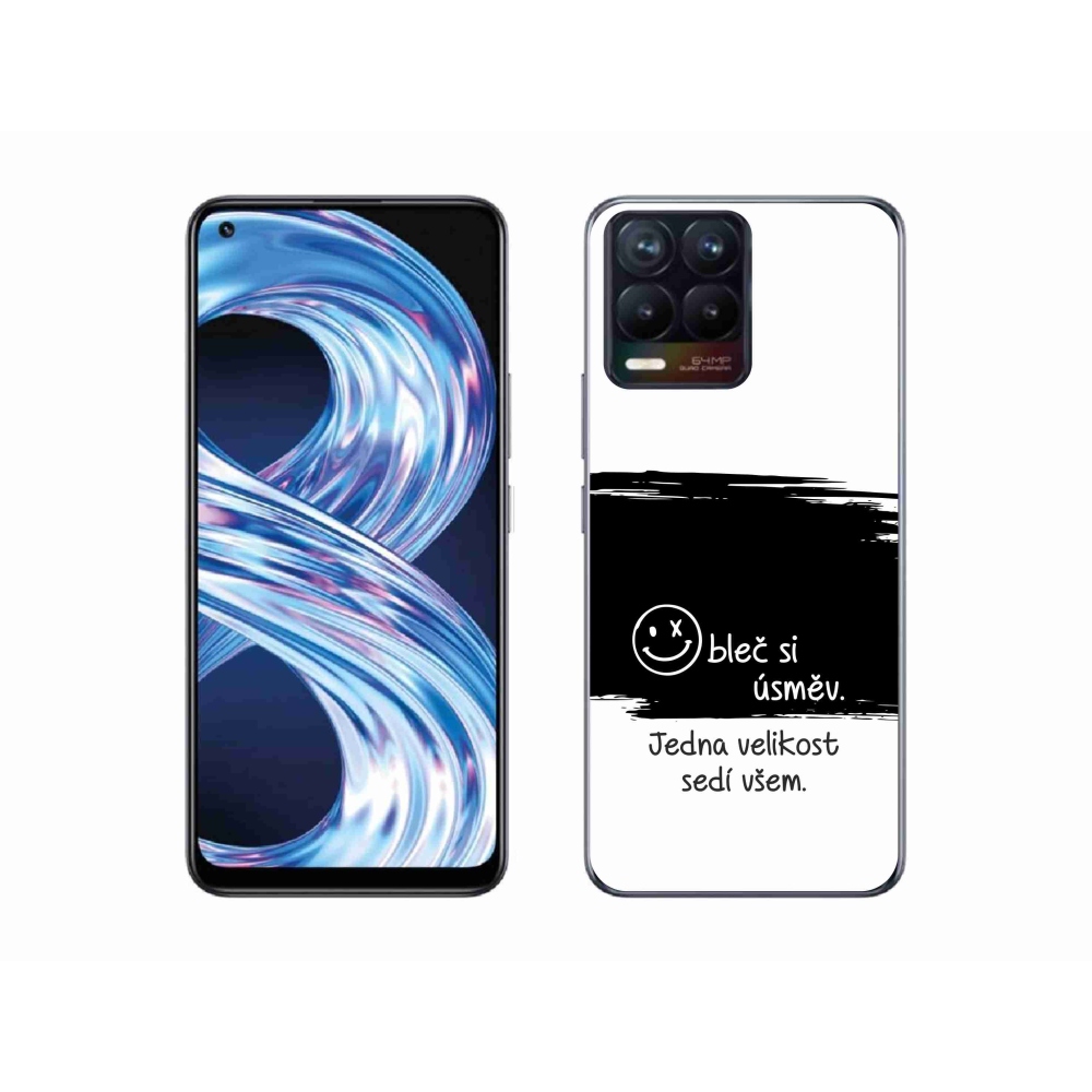 Gélový kryt mmCase na Realme 8 4G - vtipný text 8 čiernobiele pozadie