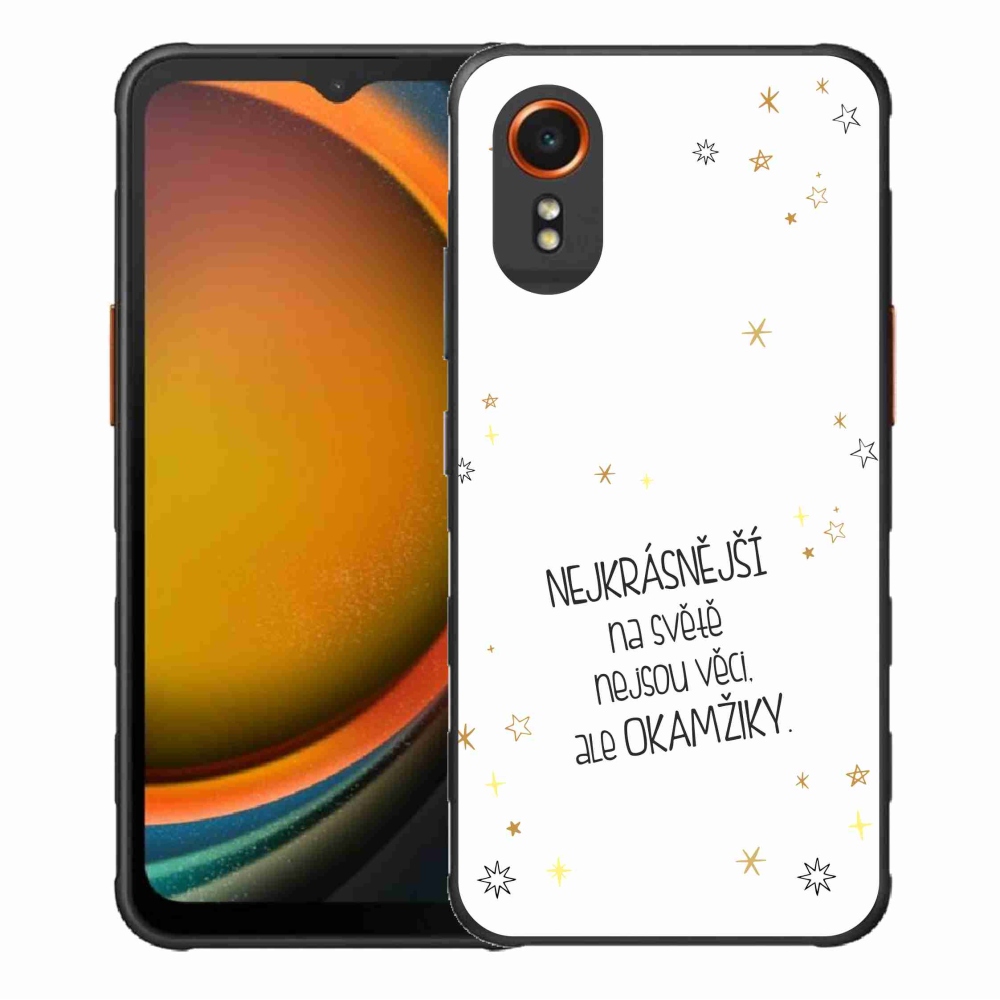 Gélový kryt mmCase na Samsung Galaxy Xcover 7 - citát 4 biele pozadie