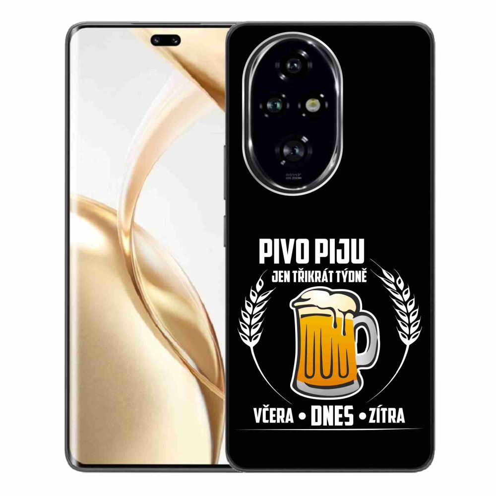 Gélový kryt mmCase na Honor 200 Pro 5G - pivný motív čierne pozadie
