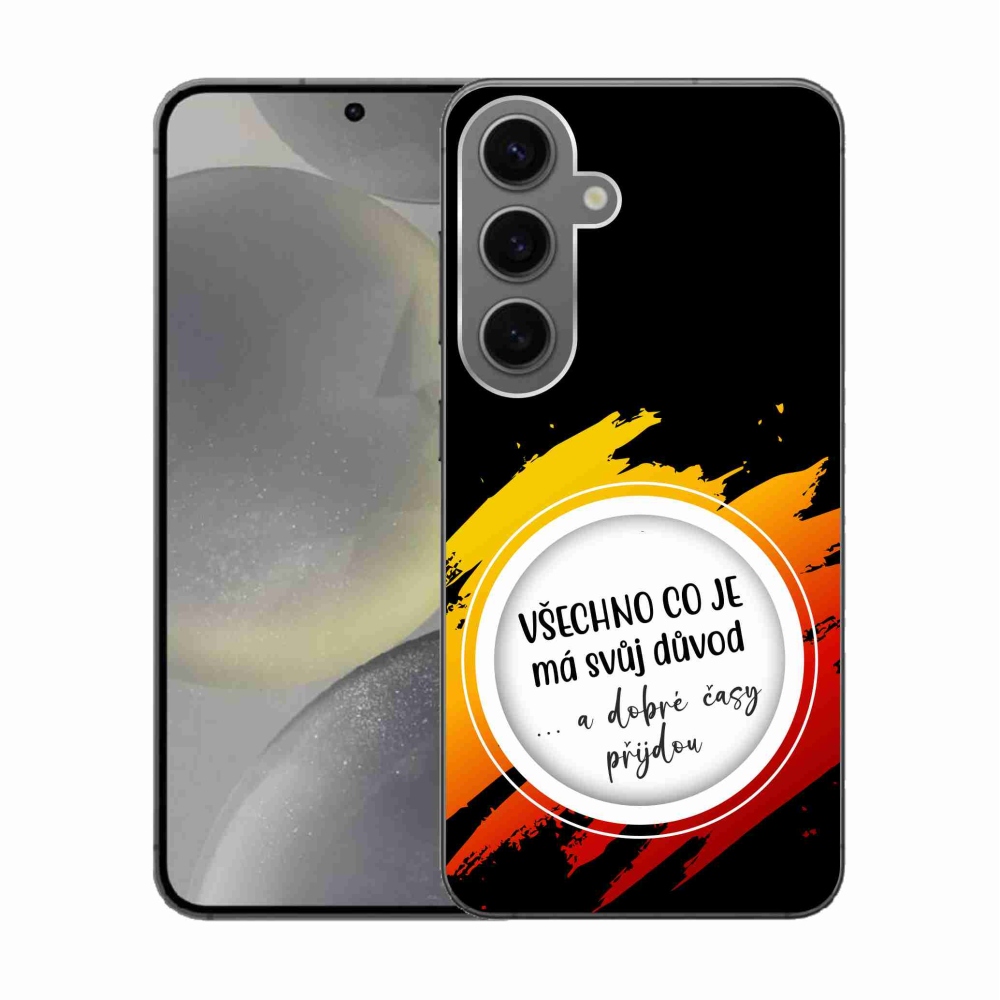 Gélový kryt mmCase na Samsung Galaxy S24 - citát 3 čierne pozadie