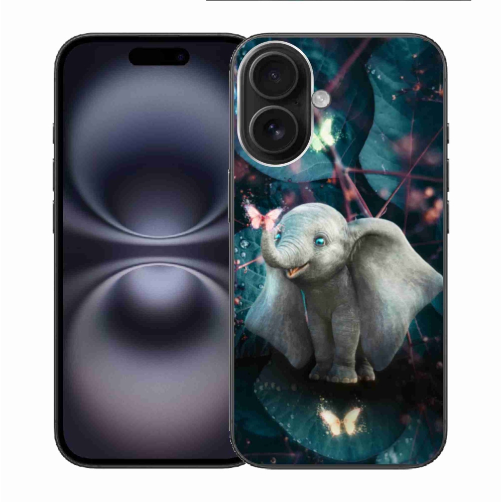 Gélový kryt mmCase na iPhone 16 - roztomilý slon