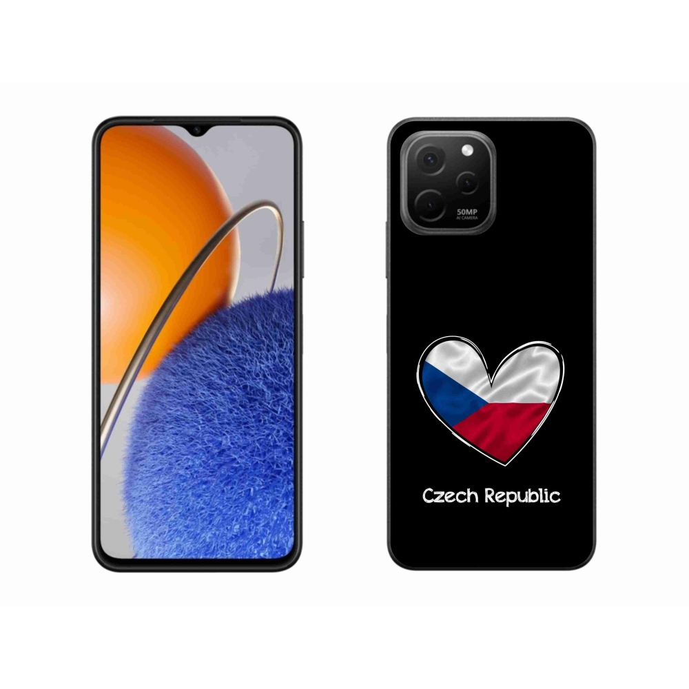 Gélový kryt mmCase na Huawei Nova Y61 - vlajka srdca čierne pozadie