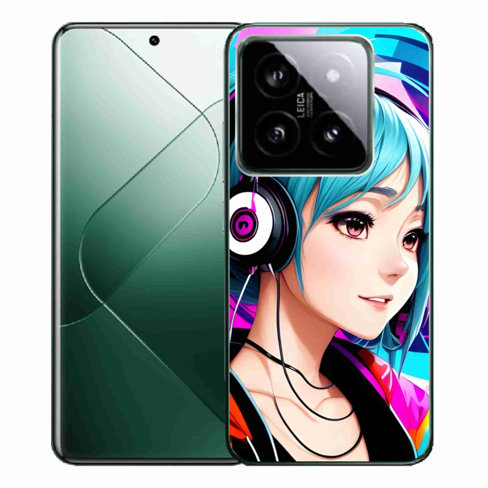 Gélový kryt mmCase na Xiaomi 14 Pro - dievča so slúchadlami