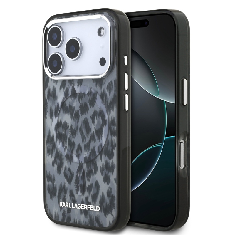 Karl Lagerfeld IML Leopard MagSafe Zadný Kryt pre iPhone 17 Pro Grey