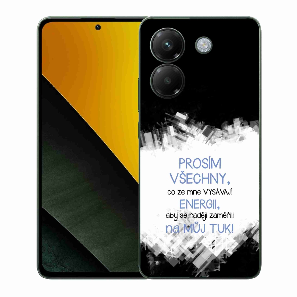 Gélový kryt mmCase na Xiaomi Poco M7 Pro 5G - vtipný text 1 modrý