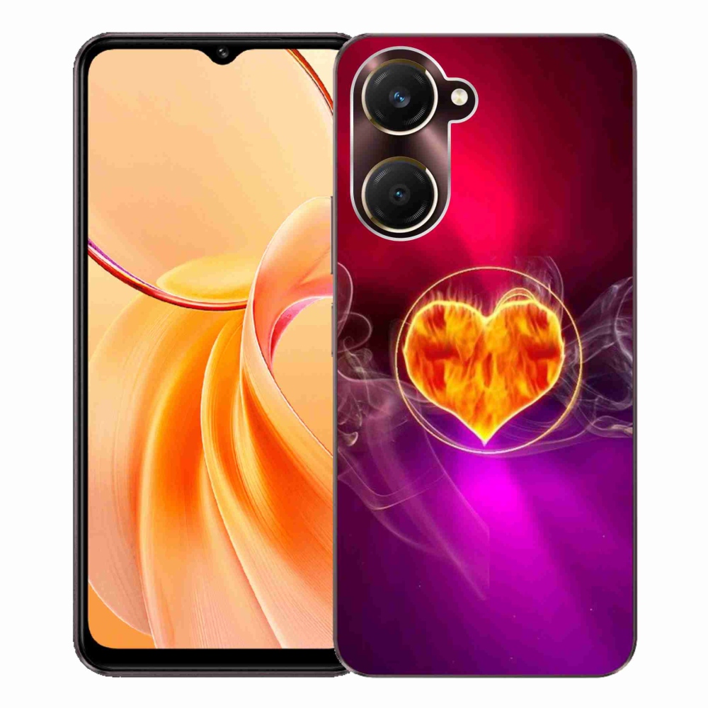 Gélový kryt mmCase na Vivo Y28s 5G - ohnivé srdce