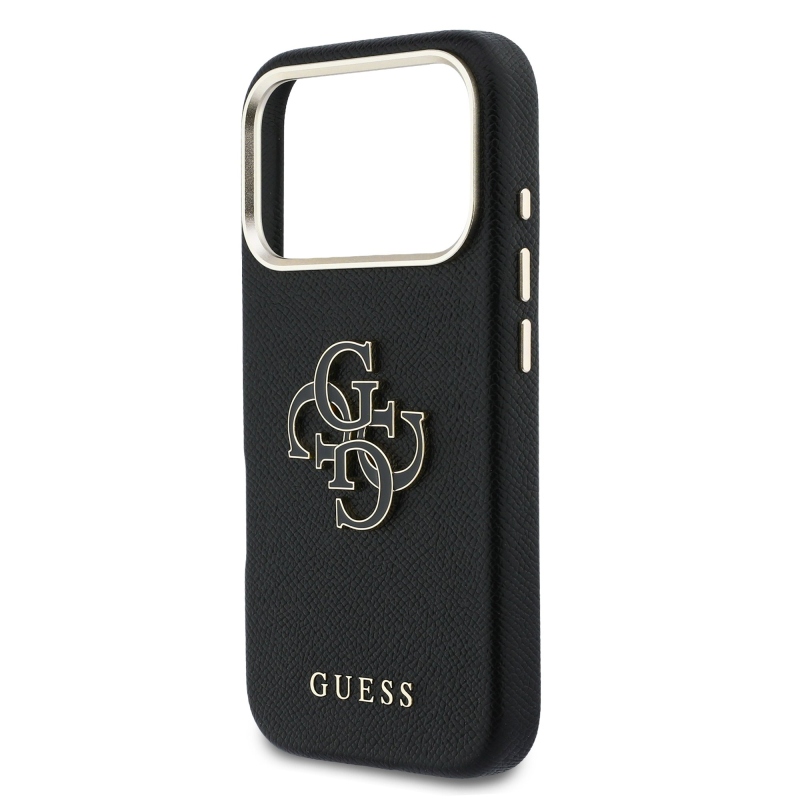 Zadný kryt s logom Guess PU Resin pre iPhone 17 Pro Black