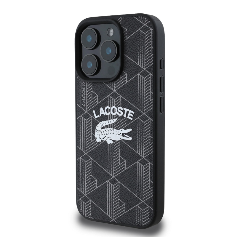 Lacoste Blend Monogram MagSafe Zadný Kryt pre iPhone 16 Pro Black