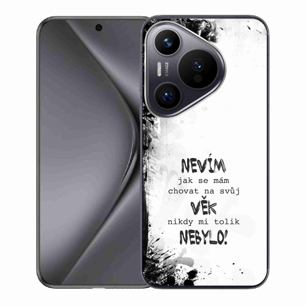Gélový kryt mmCase na Huawei Pura 70 - vtipný text 14 biele pozadie