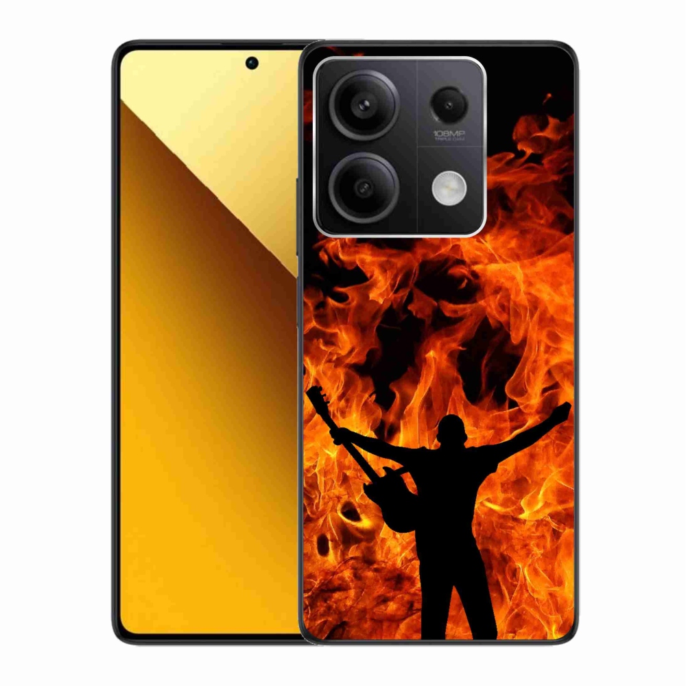 Gélový kryt mmCase na Xiaomi Redmi Note 13 5G - muzikant a oheň