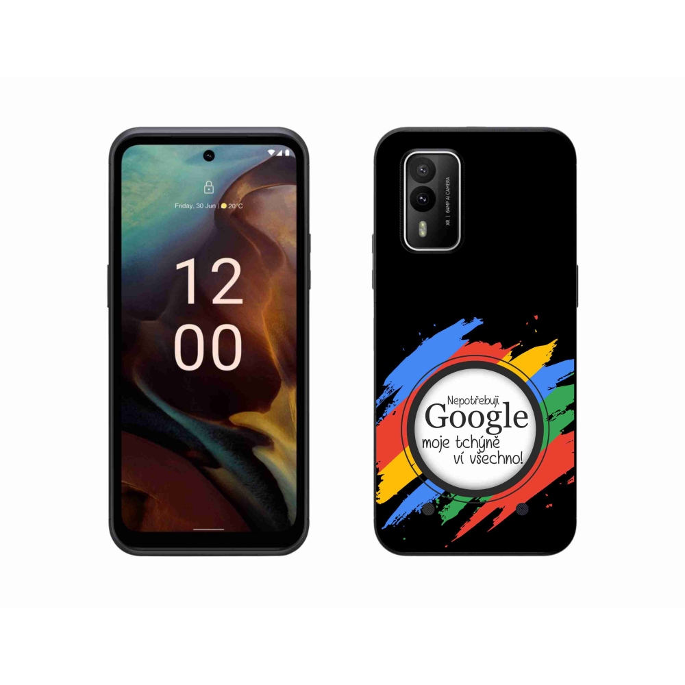 Gélový kryt mmCase na Nokia XR21 - svokra vie všetko čierne pozadie