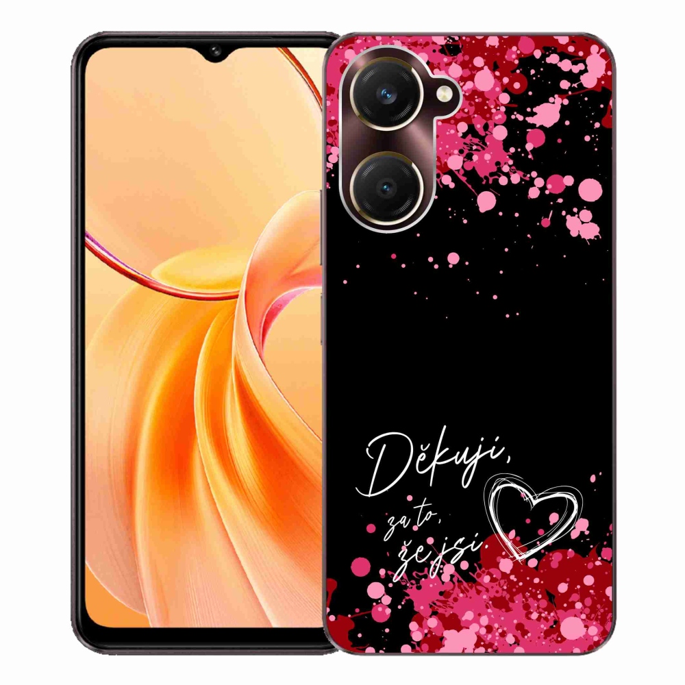 Gélový kryt mmCase na Vivo Y28s 5G - zamilovaný text 2 čierne pozadie