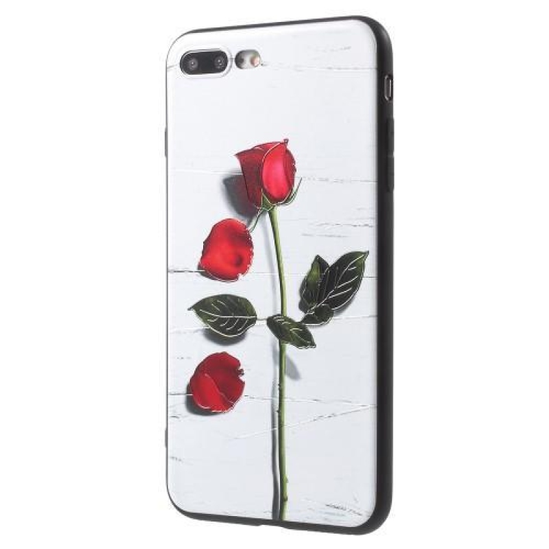 Rose gélový obal na iPhone 8 Plus a iPhone 7 Plus - biele pozadie