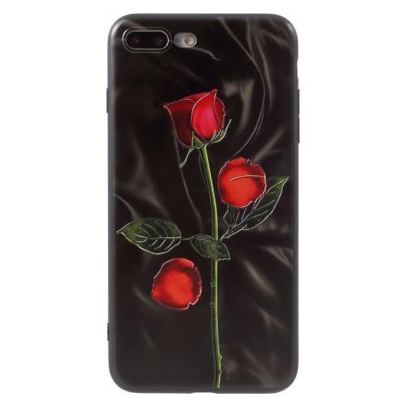 Rose gélový obal na iPhone 8 Plus a iPhone 7 Plus - čierne pozadie