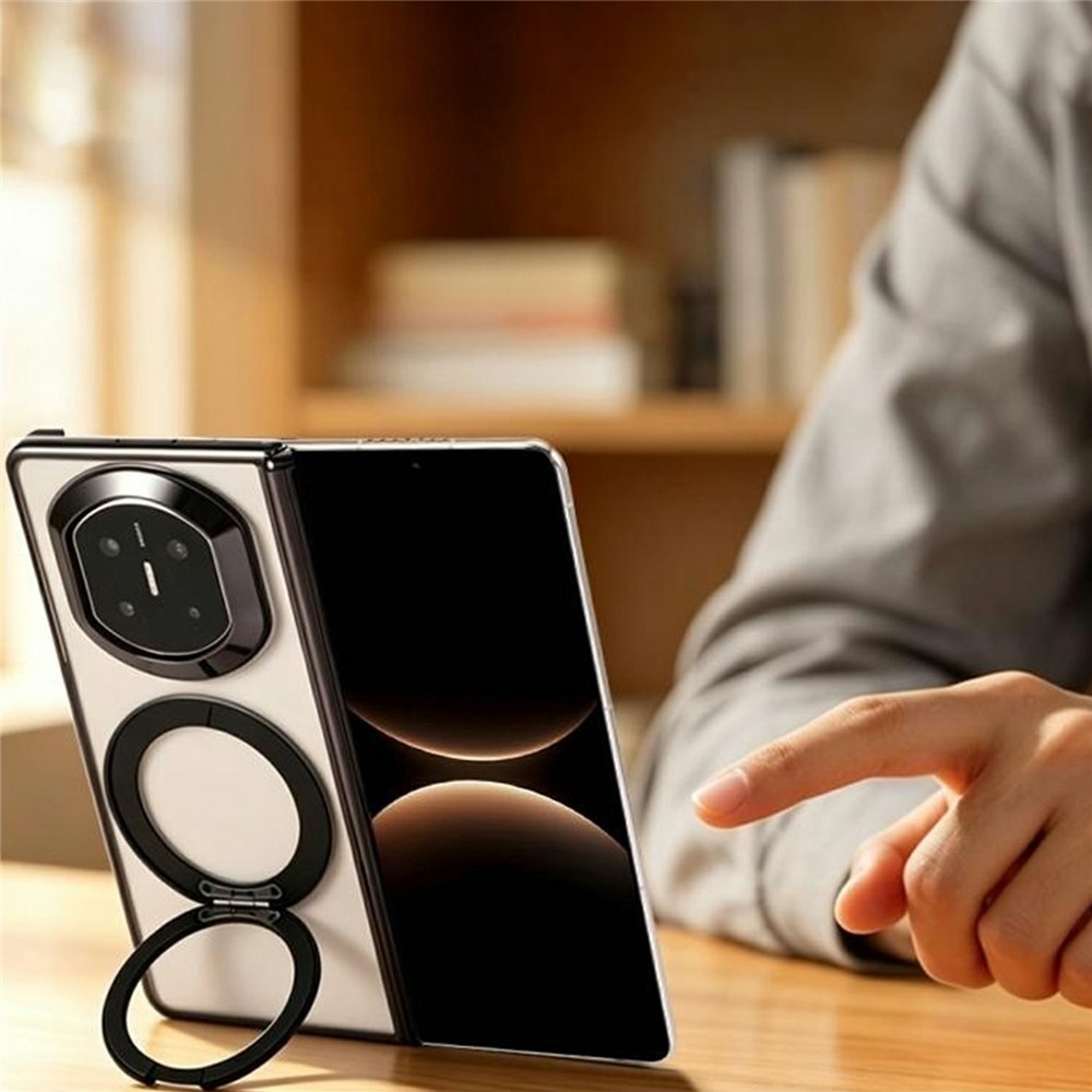 Rotate plastový kryt s výklopným stojanom a MagSafe na Huawei Mate X7 - čierny