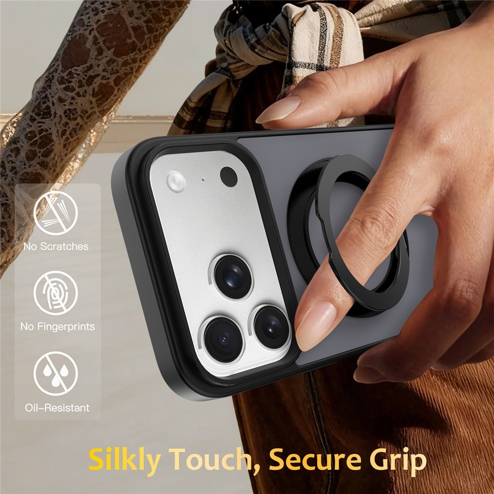 Rotaty gélový obal s pevným chrbtom a MagSafe na iPhone 18 Pro Max/17 Pro Max - čierny